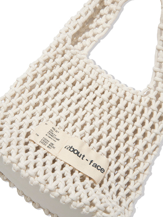 White Crochet Tote Bag